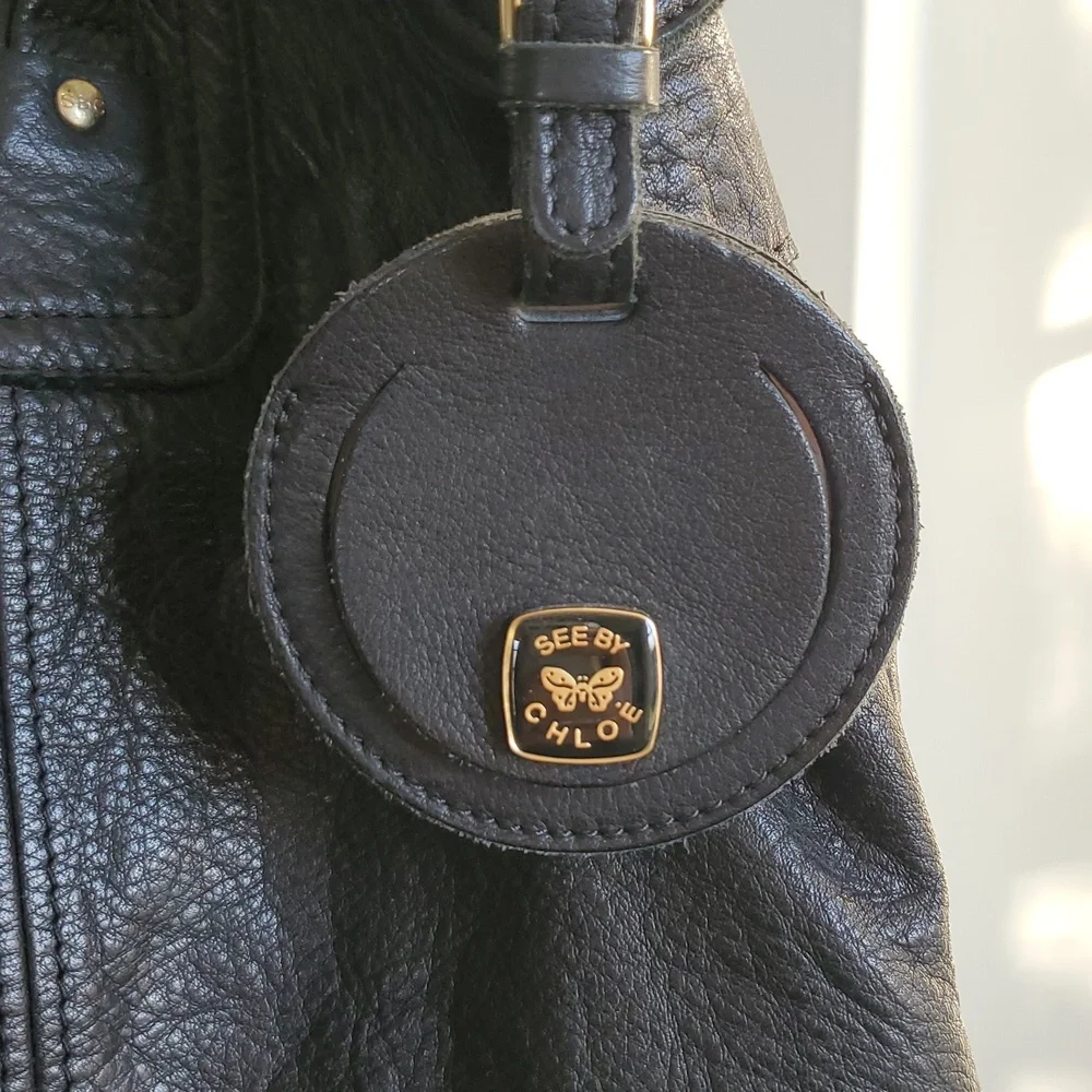 EUC See By Chloe Day Bag In Black Leather - Picture 6 of 16